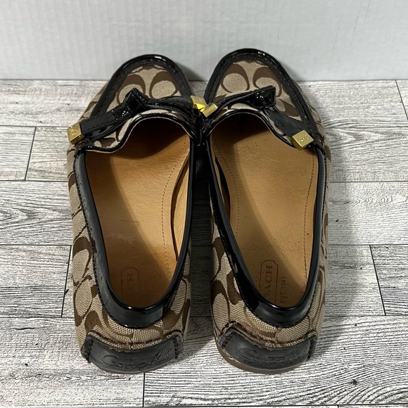 Coach FRIDA Slip on Loafers 8.5 Signature Monogram Logo Brown - Picture 8 of 14